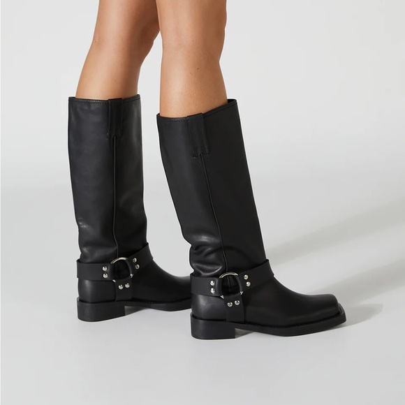 Tony Bianco Shoes - Tony Bianco Black Leather Knee-High Boots